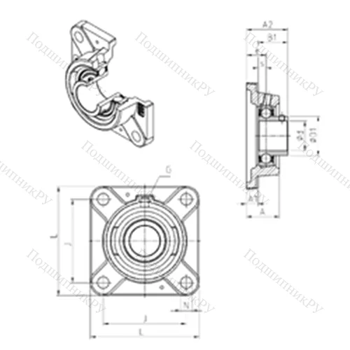 Подшипниковый узел шариковый радиальный USFE 204