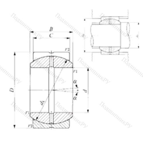 Подшипник скольжения сферический SB 100A от производителя  IKO Подшипник скольжения сферический SB 100A от производителя  IKO