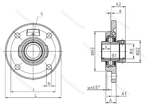 Подшипниковый узел  RME 65-214 XL в Хабаровске