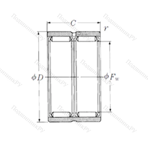 Подшипник игольчатый радиальный RNAFW 557240
