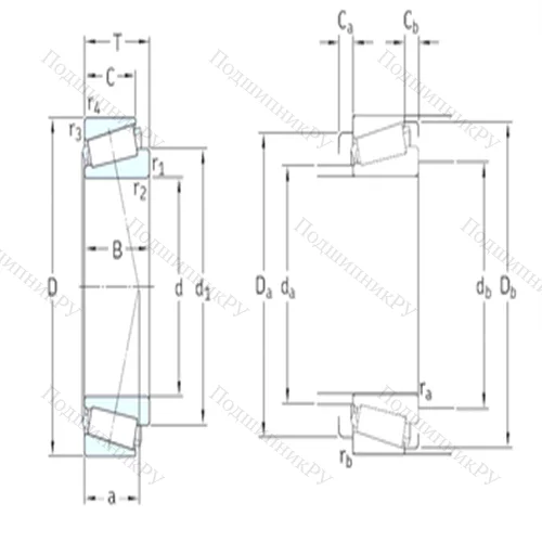 Подшипник роликовый радиально-упорный 32948 от производителя  SKF
