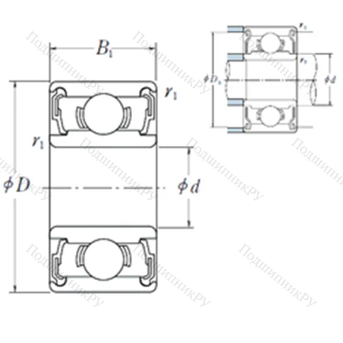 Подшипник шариковый радиальный 638 DD