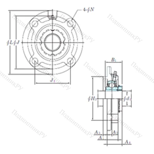 Подшипниковый узел шариковый радиальный UKFCX 05 от производителя  KOYO