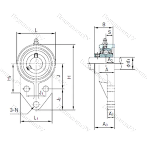 Подшипниковый узел шариковый радиальный UCFK 207