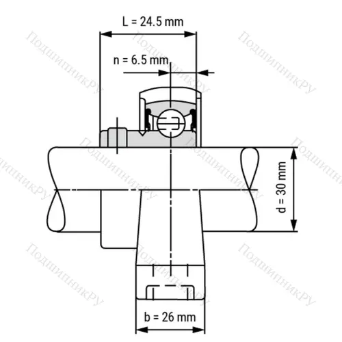 Подшипниковый узел KP 006-ST - Вал: 30 мм от производителя  LPZ
