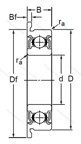 Радиальный шариковый подшипник F 696 ZZ SS в Хабаровске