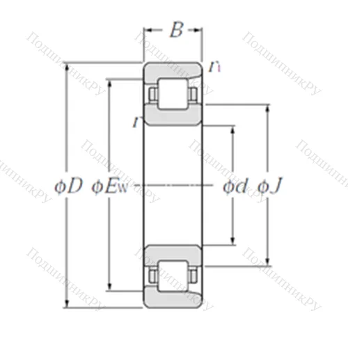 Подшипник роликовый радиальный NF 414