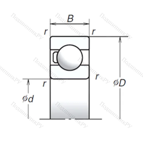 Подшипник шариковый радиальный 6200T 1X