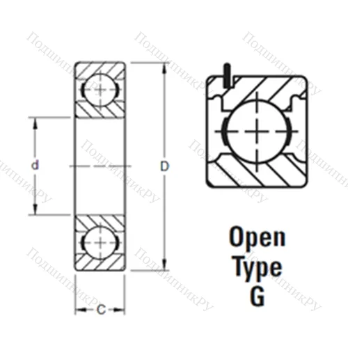 Подшипник шариковый радиальный 214KG