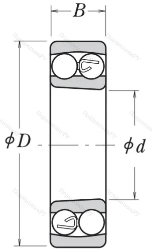 Двухрядный шариковый подшипник 1215 K в Хабаровске