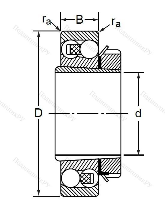 Двухрядный шариковый подшипник 11611 (2312 K + H 2312) (2312 K + H 2312)