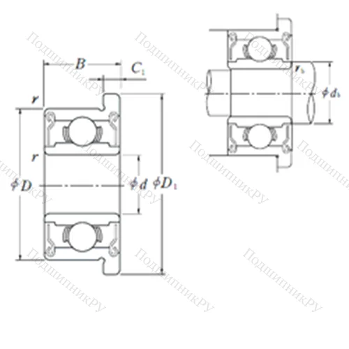 Подшипник шариковый радиальный F 696VV