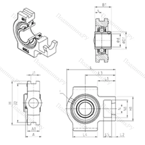 Подшипниковый узел шариковый радиальный UCT 319 от производителя  SNR