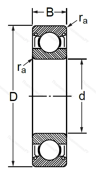 Шариковый однорядный подшипник 80203 (6203 ZZ) в Хабаровске