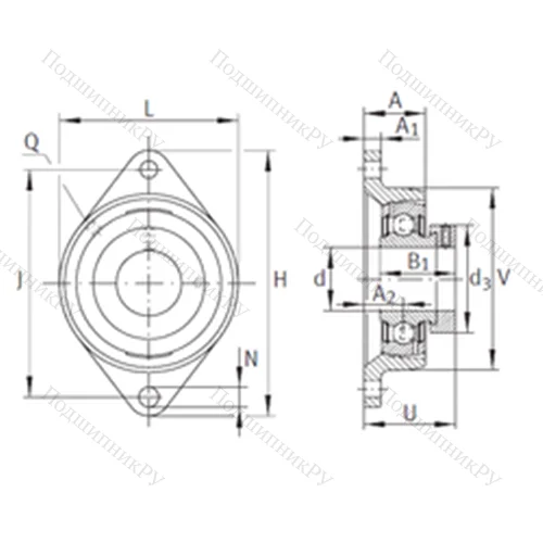 Подшипниковый узел шариковый радиальный PCJT 1