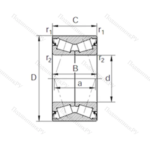 Подшипник роликовый радиально-упорный DT 457532 от производителя  KBC Подшипник роликовый радиально-упорный DT 457532 от производителя  KBC