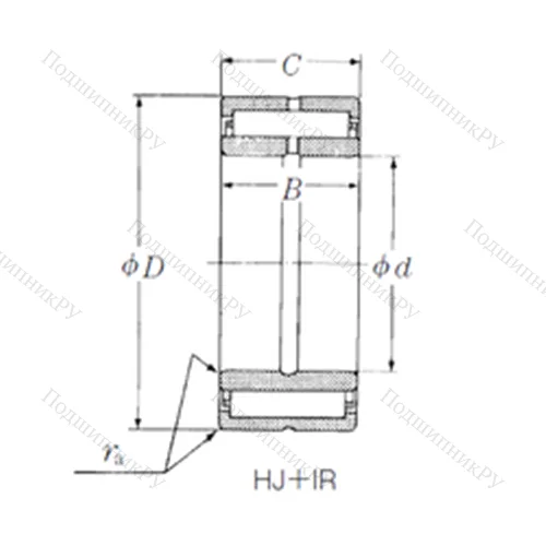 Подшипник игольчатый радиальный HJ-9612048 + IR-809648