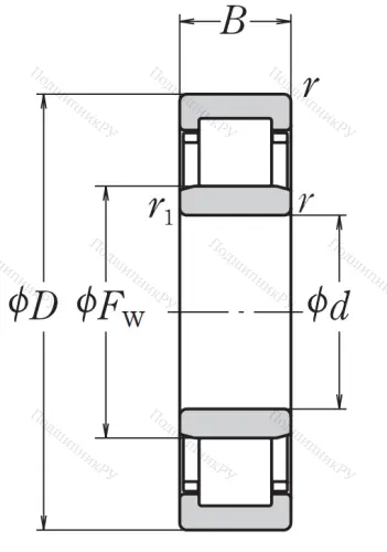 Роликовый цилиндрический подшипник NJ 207 ET C 3 от производителя  NSK