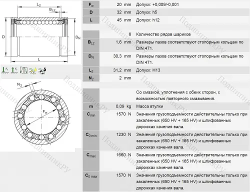 Подшипник KB 20 PP AS в Хабаровске