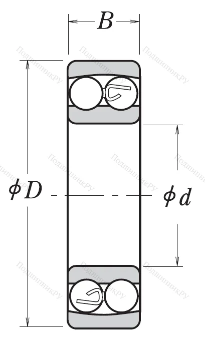 Двухрядный шариковый подшипник 1206 от производителя  NSK