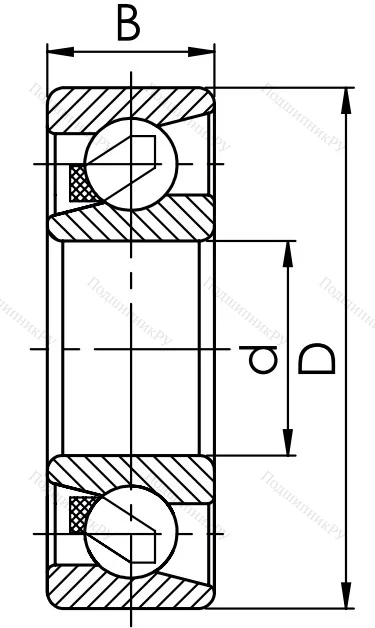 Радиально-упорный шариковый подшипник 7207 C (36207 Е ГОСТ) в Хабаровске