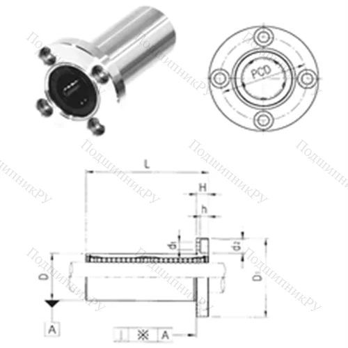 Подшипник шариковый линейный LMF 10L
