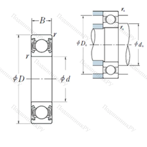 Подшипник шариковый радиальный 6228ZZS