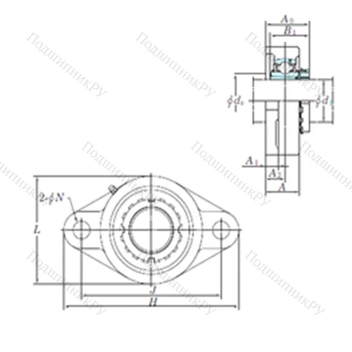 Подшипниковый узел шариковый радиальный UKFL 316 от производителя  KOYO
