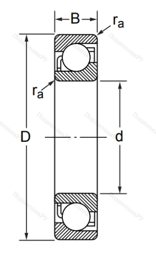 Радиально-упорный шариковый подшипник 7206 C/DB (236206 Е ГОСТ) в Хабаровске