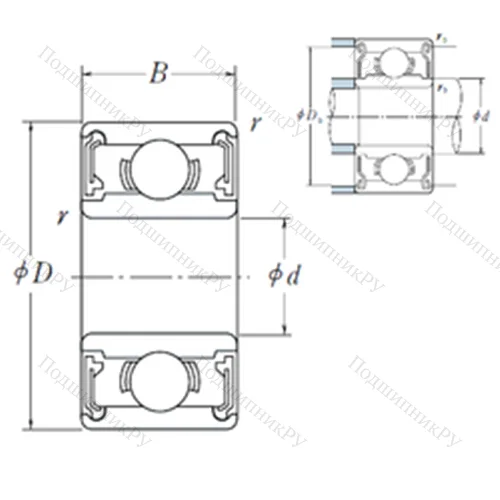 Подшипник шариковый радиальный MR 115 VV
