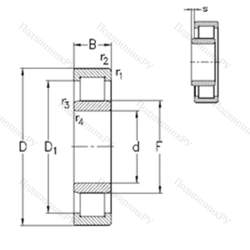 Подшипник роликовый радиальный NU 218-E-MA 6