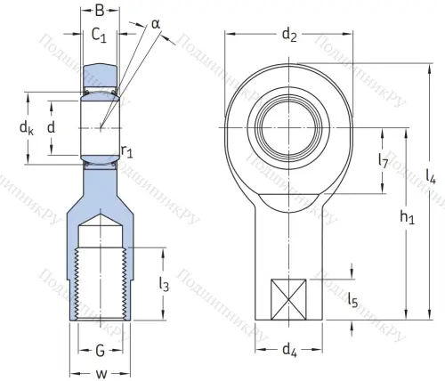 Наконечник штока с внутренней резьбой SI 40 TXE-2LS в Хабаровске