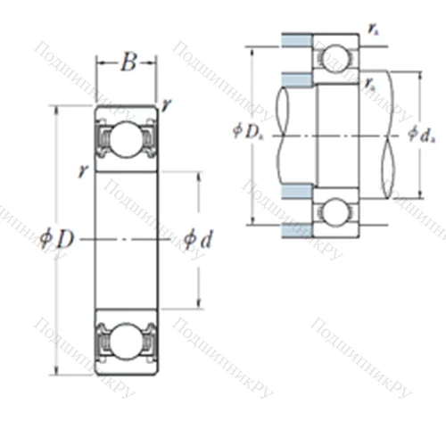 Подшипник шариковый радиальный 6917VV
