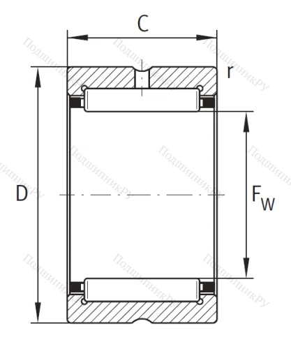 Игольчатый подшипник NK 32/20 TV XL от производителя  INA Игольчатый подшипник NK 32/20 TV XL от производителя  INA