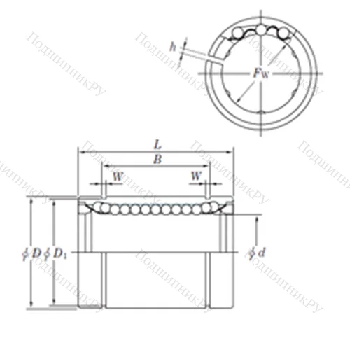 Подшипник шариковый линейный SESDM 50 AJ от производителя  KOYO Подшипник шариковый линейный SESDM 50 AJ от производителя  KOYO