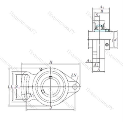 Подшипниковый узел шариковый радиальный UCFA 206-19 от производителя  KOYO