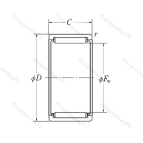 Подшипник игольчатый радиальный RLM 556720