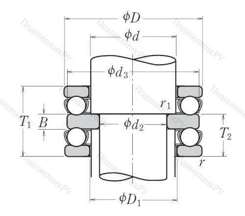 Упорный шариковый подшипник 52207 от производителя  NSK