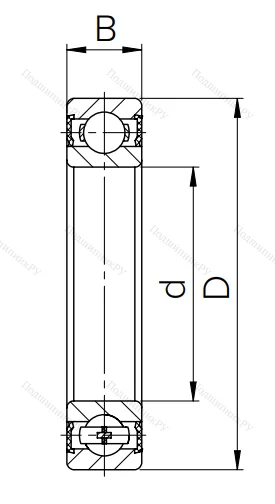 Шариковый однорядный подшипник 180215 (6215 2RS)