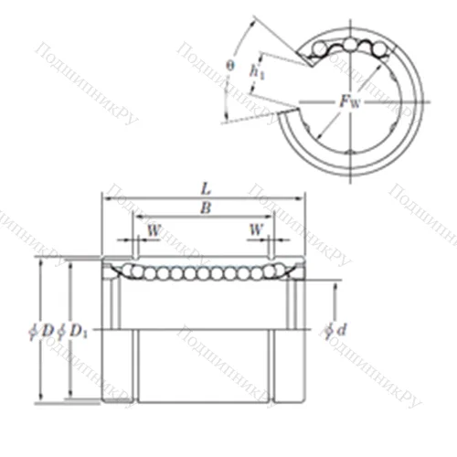 Подшипник шариковый линейный SESDM 60 OP