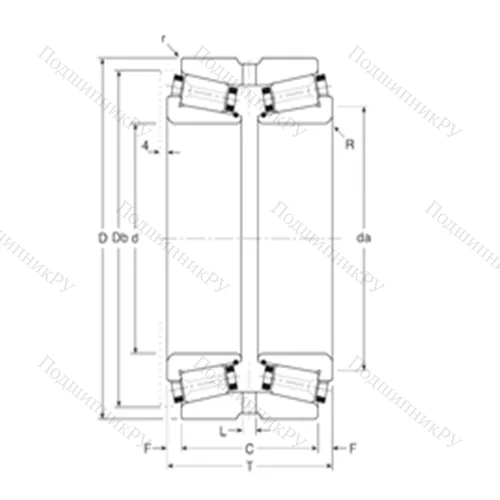 Подшипник роликовый радиально-упорный 101040/101076G
