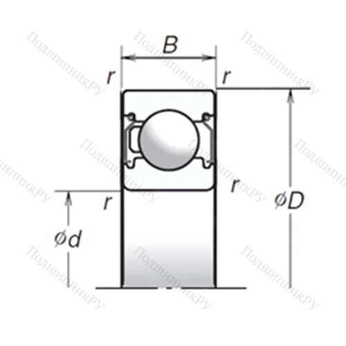 Подшипник шариковый радиальный 6205T 1XZZ