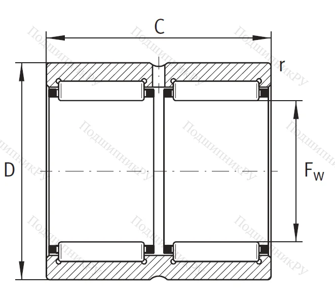 Игольчатый подшипник RNA 6911 ZW XL