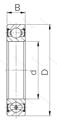 Шариковый однорядный подшипник 80105 T (6005 ZZT) в Хабаровске