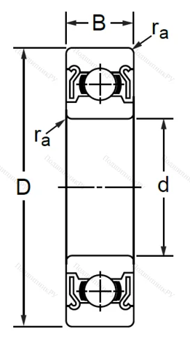 Однорядный шариковый подшипник SS 6005 ZZ (80105 Ю ГОСТ) в Хабаровске