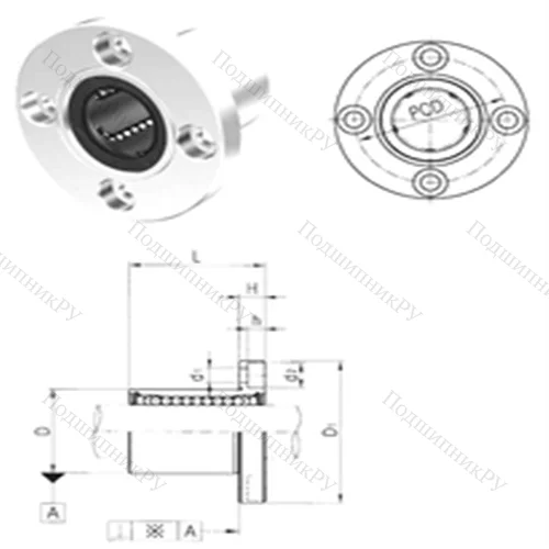 Подшипник шариковый линейный LMEF 30UU