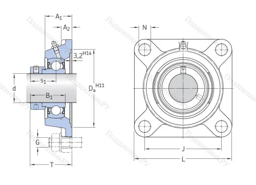 Подшипниковый узел FY 50 FM в Хабаровске