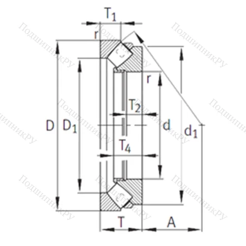 Подшипник роликовый упорно-радиальный 292/600-E 1-MB от производителя  INA
