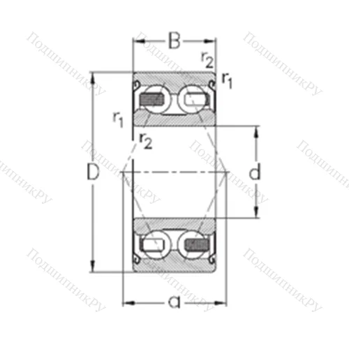 Подшипник шариковый радиально-упорный 3203-B-2Z-TV