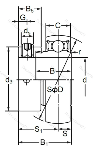 Корпусный подшипник SA 203 (AEL 203) в Хабаровске